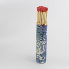 Load image into Gallery viewer, Large match striker pot blue stem A