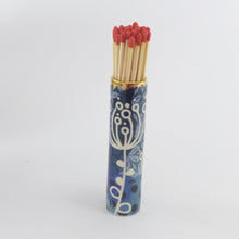 Load image into Gallery viewer, Large match striker pot blue stem B