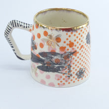 Load image into Gallery viewer, Large polka dot bird mug C
