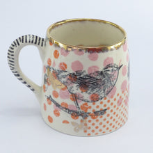 Load image into Gallery viewer, Large polka dot bird mug A