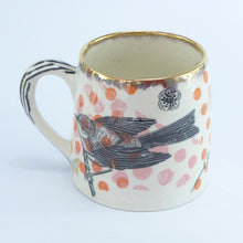 Load image into Gallery viewer, Large polka dot bird mug D