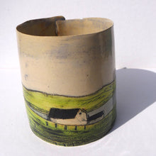 Load image into Gallery viewer, Small round vessel landscape and house DB08