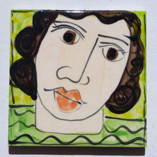 Load image into Gallery viewer, Green face coasters