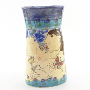 Figure medium blue vase