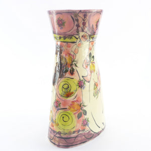 Figure medium pink and purple vase