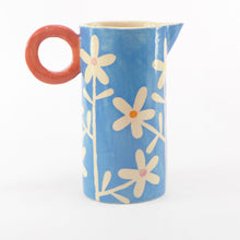 Load image into Gallery viewer, bright blue daisy tall baby jug