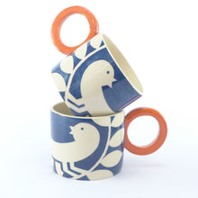 Load image into Gallery viewer, Teal ava bird mug right