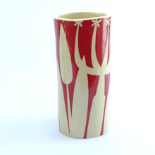 Load image into Gallery viewer, Dark red hedgerow small cylinder vase