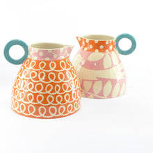 Load image into Gallery viewer, Orange squiggle fat jug