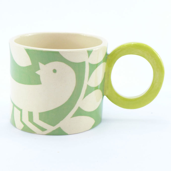 Green ava bird mug