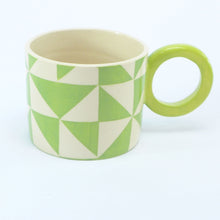 Load image into Gallery viewer, Green geometric mug