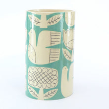 Load image into Gallery viewer, Jade patchwork bird oval vase