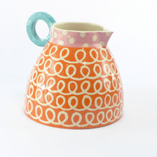 Load image into Gallery viewer, Orange squiggle fat jug