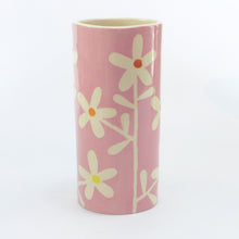 Load image into Gallery viewer, Pink daisy small cylinder vase