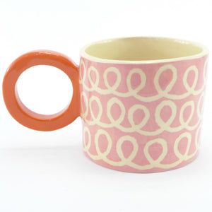 Pink squiggle mug