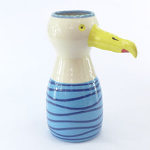 Load image into Gallery viewer, Seagull vase blue stripe
