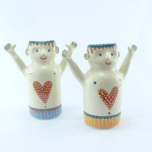 Load image into Gallery viewer, happy person vase with an orange stripe