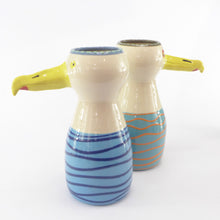 Load image into Gallery viewer, Seagull vase blue stripe