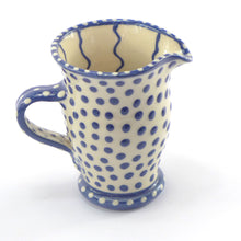 Load image into Gallery viewer, Spotty small jug white and blue