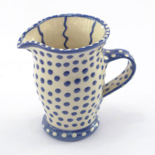 Load image into Gallery viewer, Spotty small jug white and blue