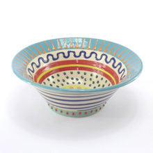 Load image into Gallery viewer, Teal orange edge spotty medium bowl