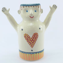 Load image into Gallery viewer, happy person vase with an orange stripe