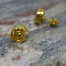 Load image into Gallery viewer, Gilt cinnamon swirl studs