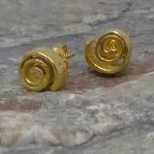 Load image into Gallery viewer, Gilt cinnamon swirl studs