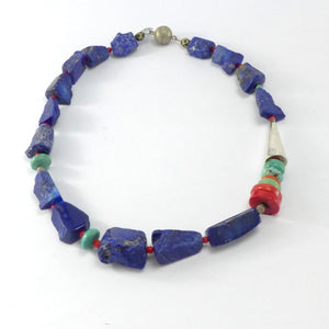 Lapis, coral and turquoise necklace