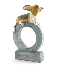 Load image into Gallery viewer, Ceramic bassett hound on a hoop