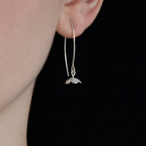 GCE34 Silver long blossom flower earrings