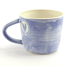 Load image into Gallery viewer, Blue and white mug with mermaid