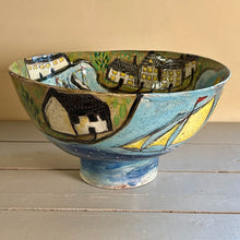 Load image into Gallery viewer, The Triple Harbour Large pedestal ocean bowl 1292