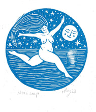 Load image into Gallery viewer, Moon Leap riso print