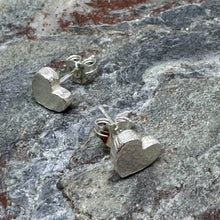 Load image into Gallery viewer, Silver heart studs