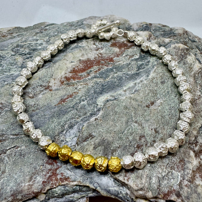 Silver and gilt peppercorn bracelet