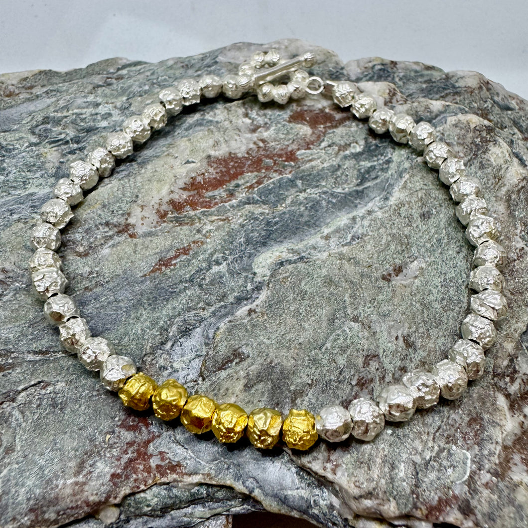 Silver and gilt peppercorn bracelet