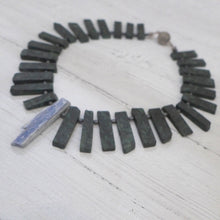 Load image into Gallery viewer, Kyanite spike with chrysocolla &amp; hemetite necklace 6TS