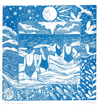 Load image into Gallery viewer, Into the Waves riso print