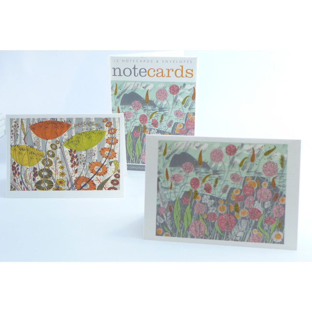 Angie Lewin thrift and birches notecard pack