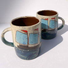 Load image into Gallery viewer, Mug with turquoise sails