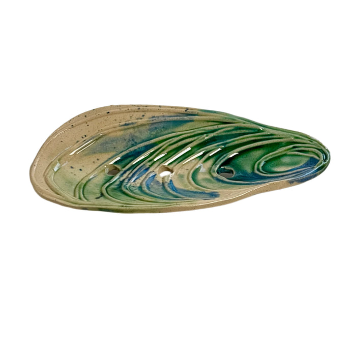 Mussel shell soap dish