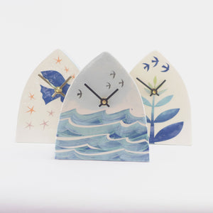 Fern clock blue