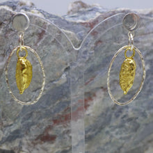 Load image into Gallery viewer, Silver and gilt cardamom earrings