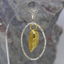Load image into Gallery viewer, Silver and gilt cardamom earrings