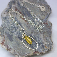 Load image into Gallery viewer, Silver and gilt cardamom pendant