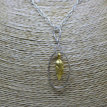 Load image into Gallery viewer, Silver and gilt cardamom pendant
