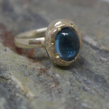 Load image into Gallery viewer, Aquamarine nugget cocktail ring