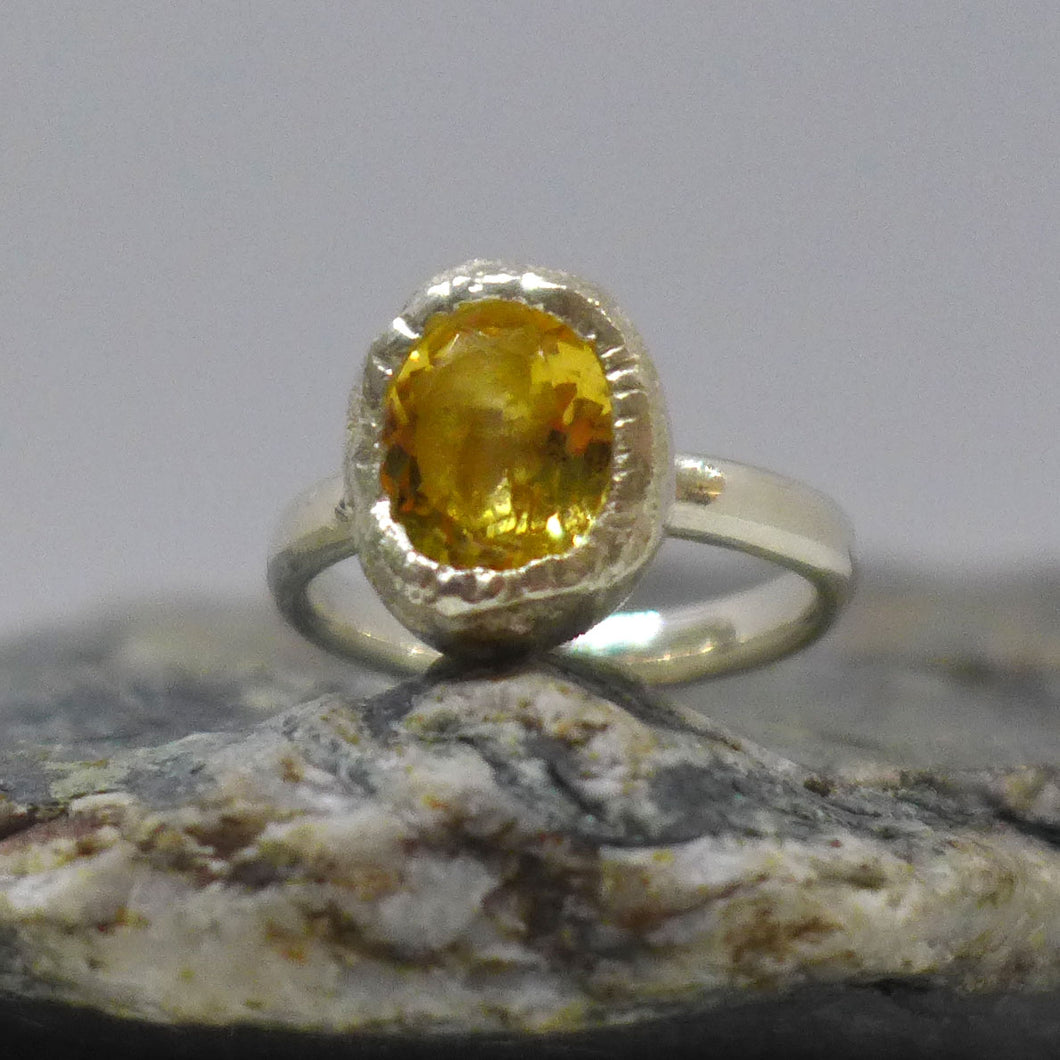 Citrine nugget cocktail ring