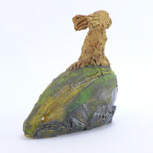 Load image into Gallery viewer, Ceramic sitting cockapoo in the wind (on a small hill)